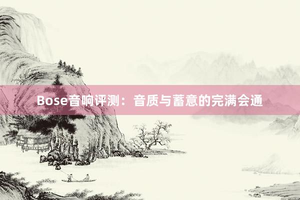 Bose音响评测：音质与蓄意的完满会通